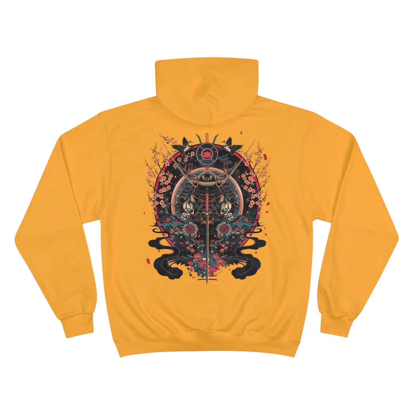 Katana Samurai Art Hoodie - Japanese Crane Champion Sweatshirt