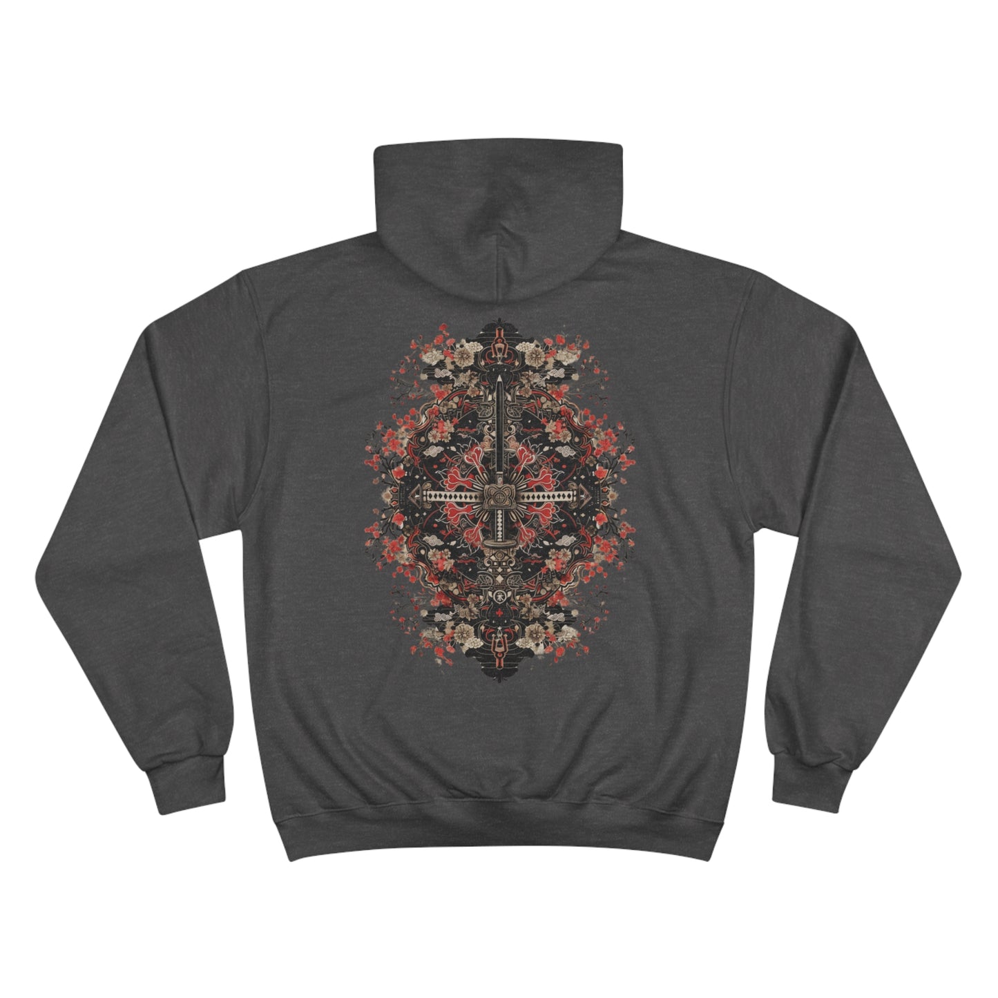 Sacred Katana Mandala Hoodie - Japanese Floral Champion Sweatshirt