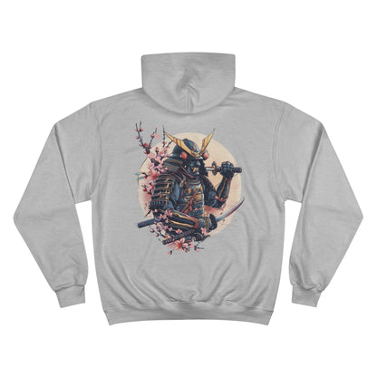 Dual Blade Samurai Champion Eco Hoodie - Japanese Warrior Cherry Blossom Moon Art Sweatshirt