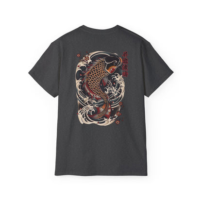 Japanese Koi Fish Wave T-Shirt | Traditional Irezumi Carp Art Graphic Tee