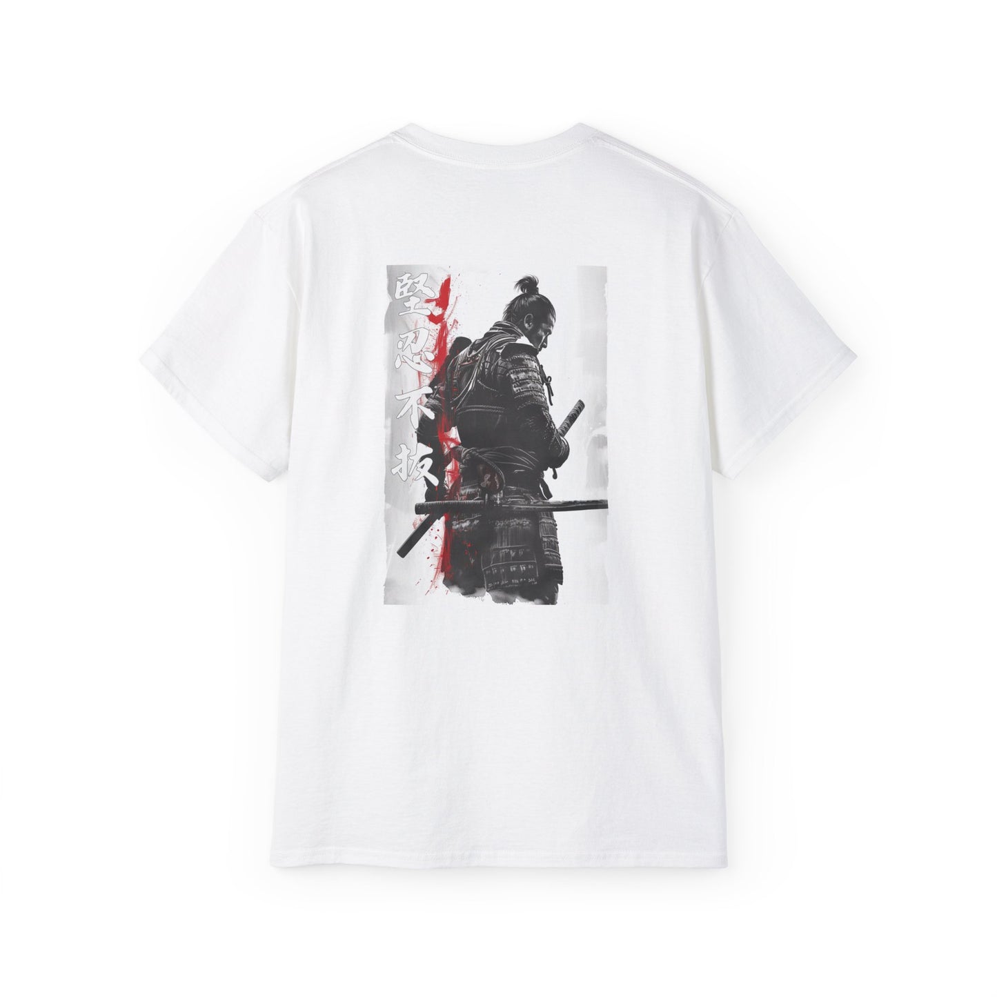 Shadow Warrior Japanese Samurai T-Shirt - Monochrome Swordsman Back Print Tee