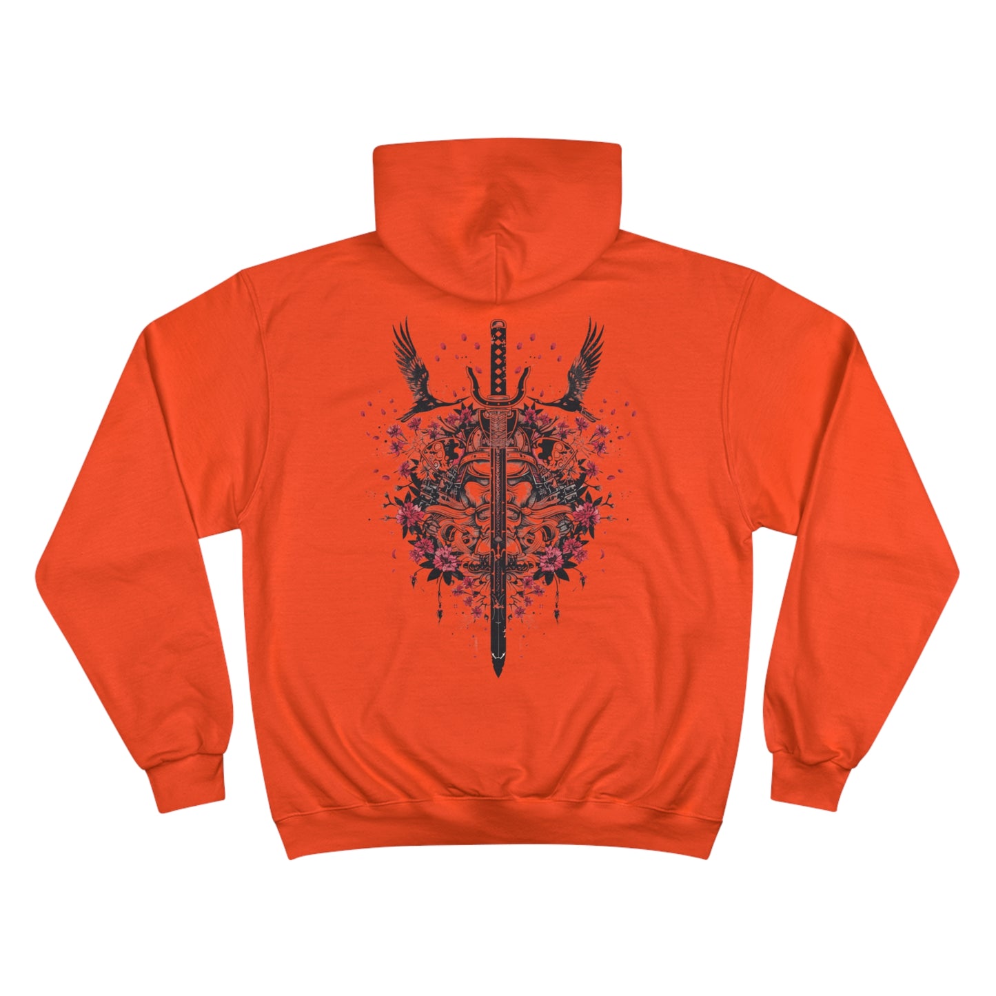 Demon Samurai Mask Hoodie - Dark Japanese Art Champion Sweatshirt