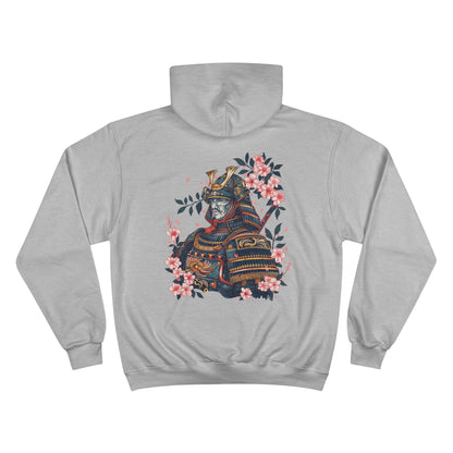 Noble Samurai Portrait Champion Eco Hoodie - Japanese Warrior Cherry Blossom Art Streetwear