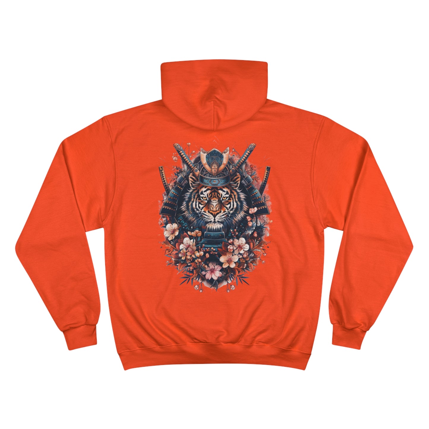 Samurai Tiger Hoodie - Japanese Cherry Blossom Champion Sweatshirt