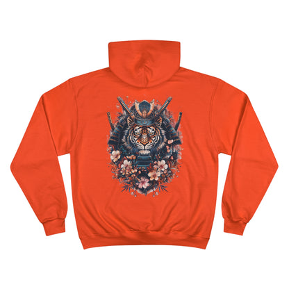 Samurai Tiger Hoodie - Japanese Cherry Blossom Champion Sweatshirt