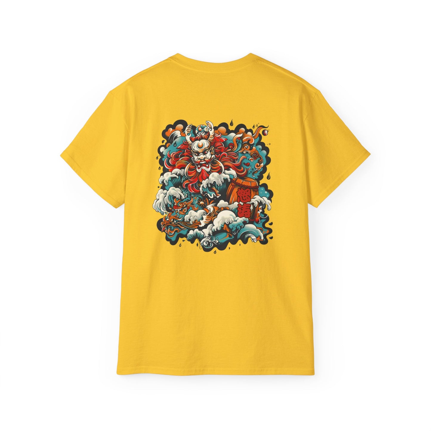 Oni Storm Japanese Demon T-Shirt - Mythical Yokai Back Print Tee