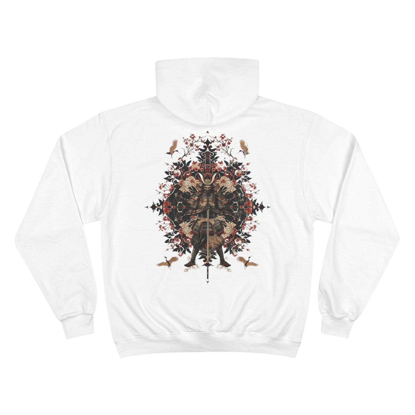 Samurai Guardian Crane Hoodie - Japanese Battle Art Champion Sweatshirt