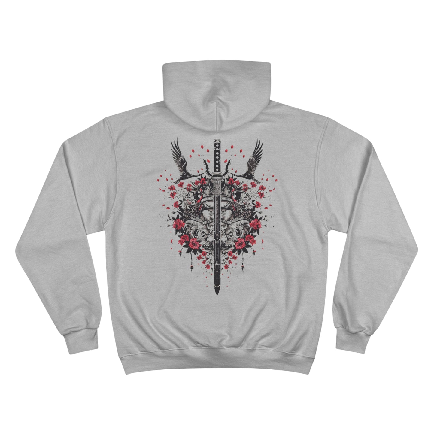 Demon Samurai Mask Hoodie - Dark Japanese Art Champion Sweatshirt