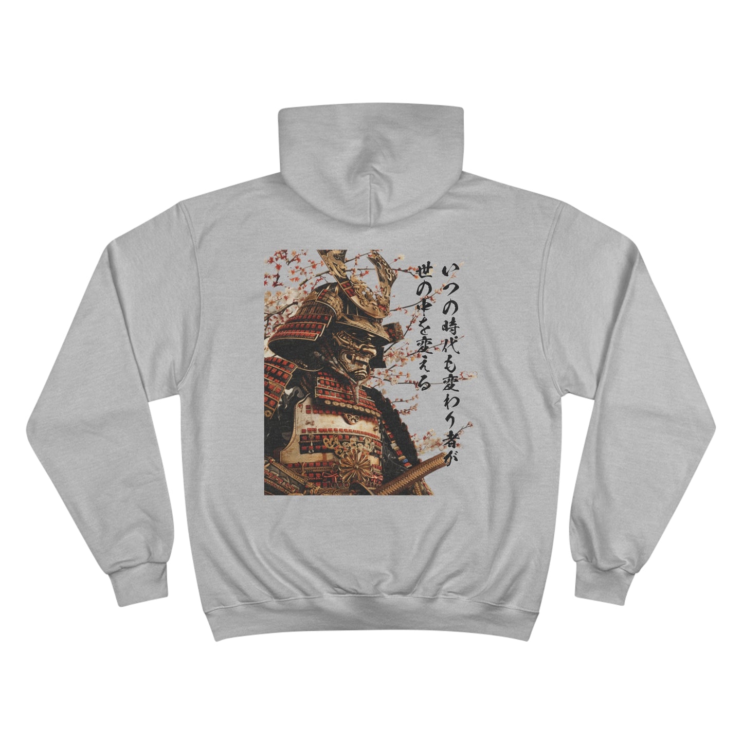 Golden Samurai Armor Champion Eco Hoodie - Luxury Japanese Warrior Calligraphy Art Sweatshirt