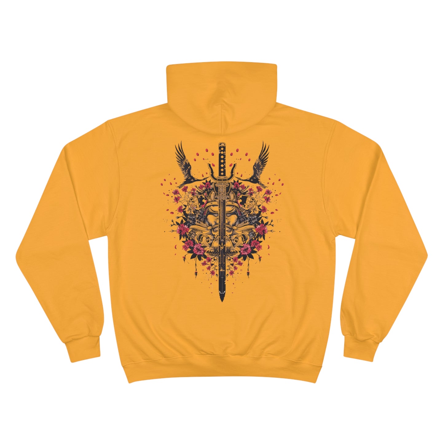 Demon Samurai Mask Hoodie - Dark Japanese Art Champion Sweatshirt