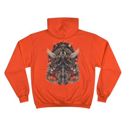 Winged Samurai Armor Hoodie - Japanese Mandala Art Champion Sweatshirt