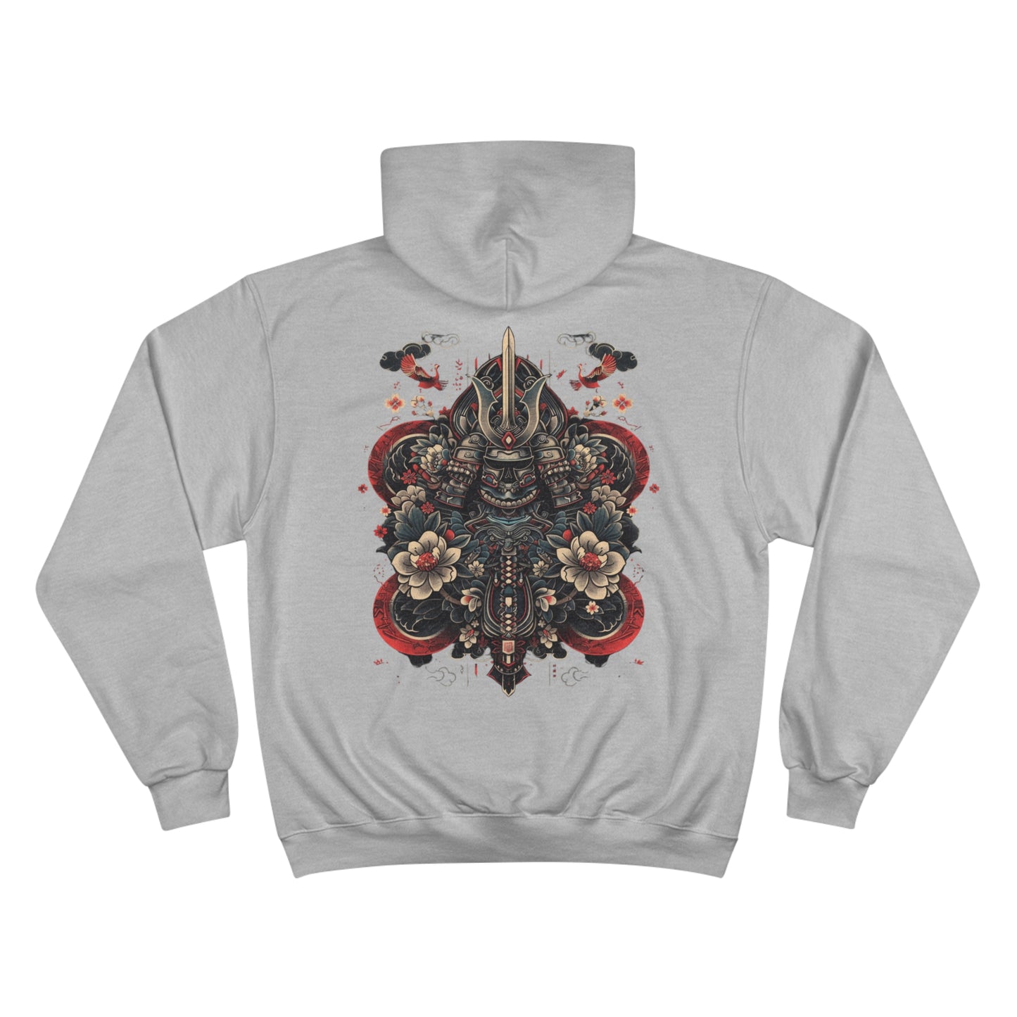 Traditional Japanese Samurai Tattoo Hoodie - Warrior Art Champion Sweatshirt