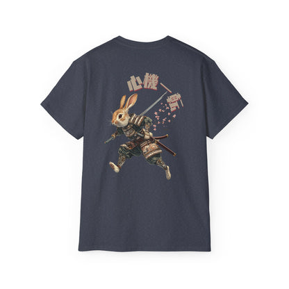 Samurai Rabbit Warrior T-Shirt: 心機一転 (Shinki Itten) - Japanese Kanji Anime Art Tee