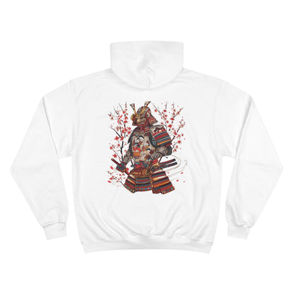 Japanese Samurai Warrior Cherry Blossom Hoodie - Traditional Armor Art Champion Eco Sweatshirt