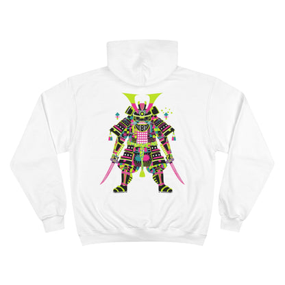 Neon Ninja Champion Eco Hoodie - Cyberpunk Samurai Geometric Art Sustainable Streetwear