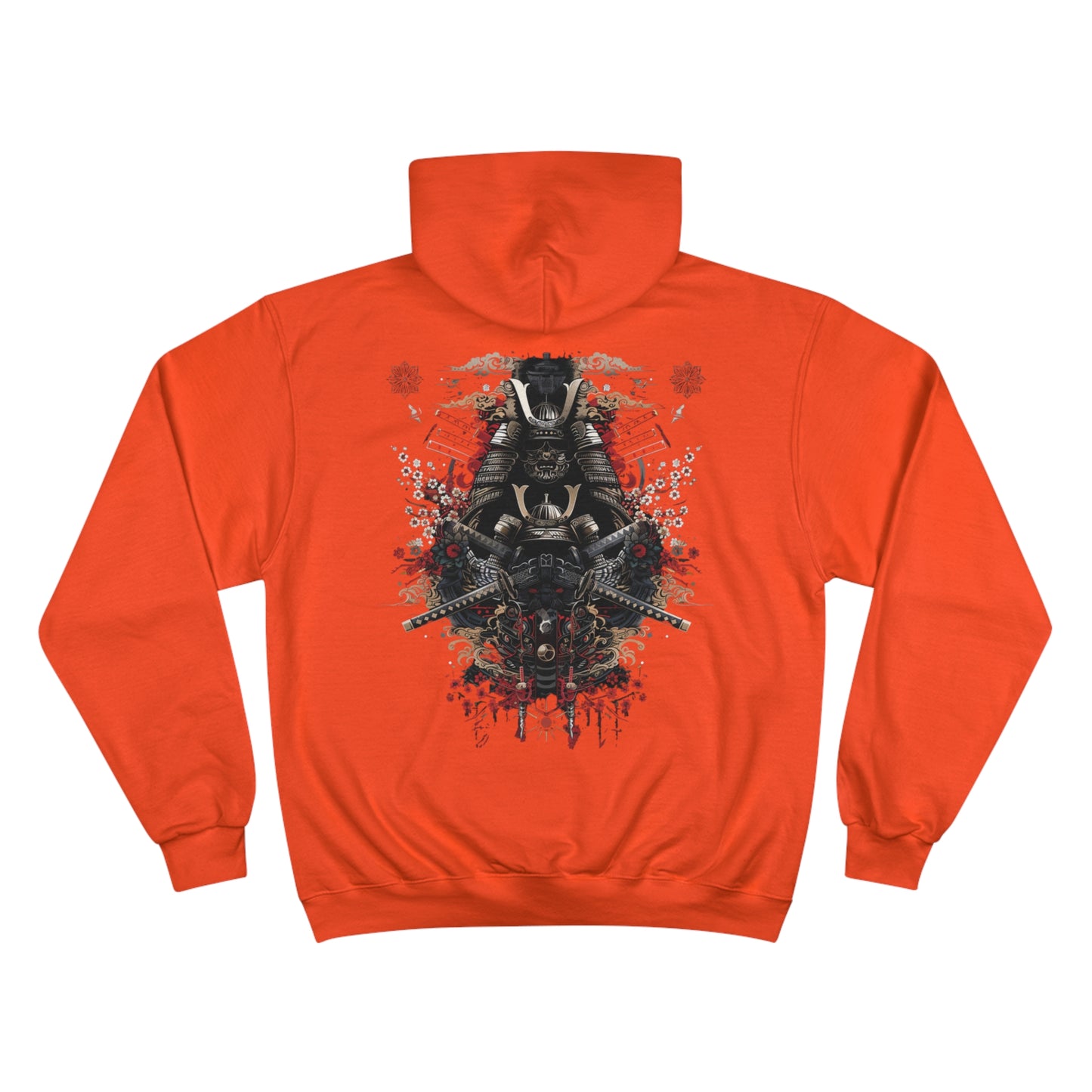 Samurai Armor Cherry Blossom Hoodie - Japanese Warrior Art Champion Sweatshirt