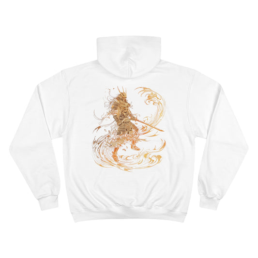 Wave Riding Samurai - Japanese Wave Art Gold Edition Champion Eco Hoodie