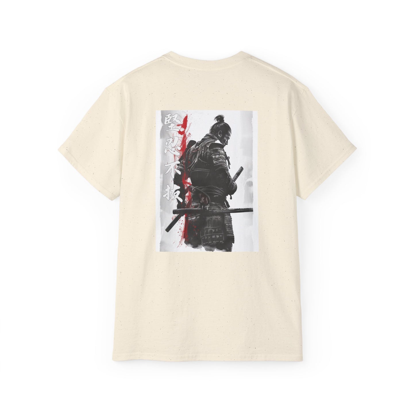 Shadow Warrior Japanese Samurai T-Shirt - Monochrome Swordsman Back Print Tee