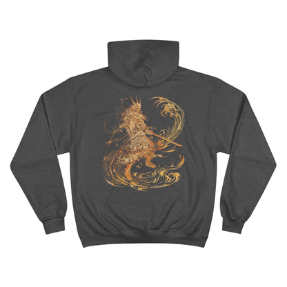 Wave Riding Samurai - Japanese Wave Art Gold Edition Champion Eco Hoodie