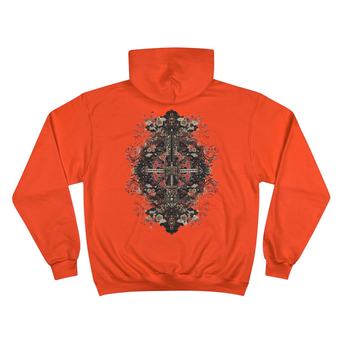 Sacred Katana Mandala Hoodie - Japanese Floral Champion Sweatshirt