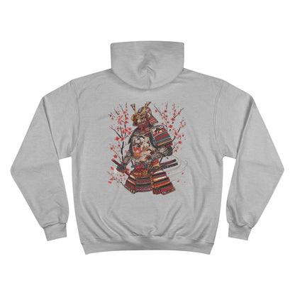 Japanese Samurai Warrior Cherry Blossom Hoodie - Traditional Armor Art Champion Eco Sweatshirt