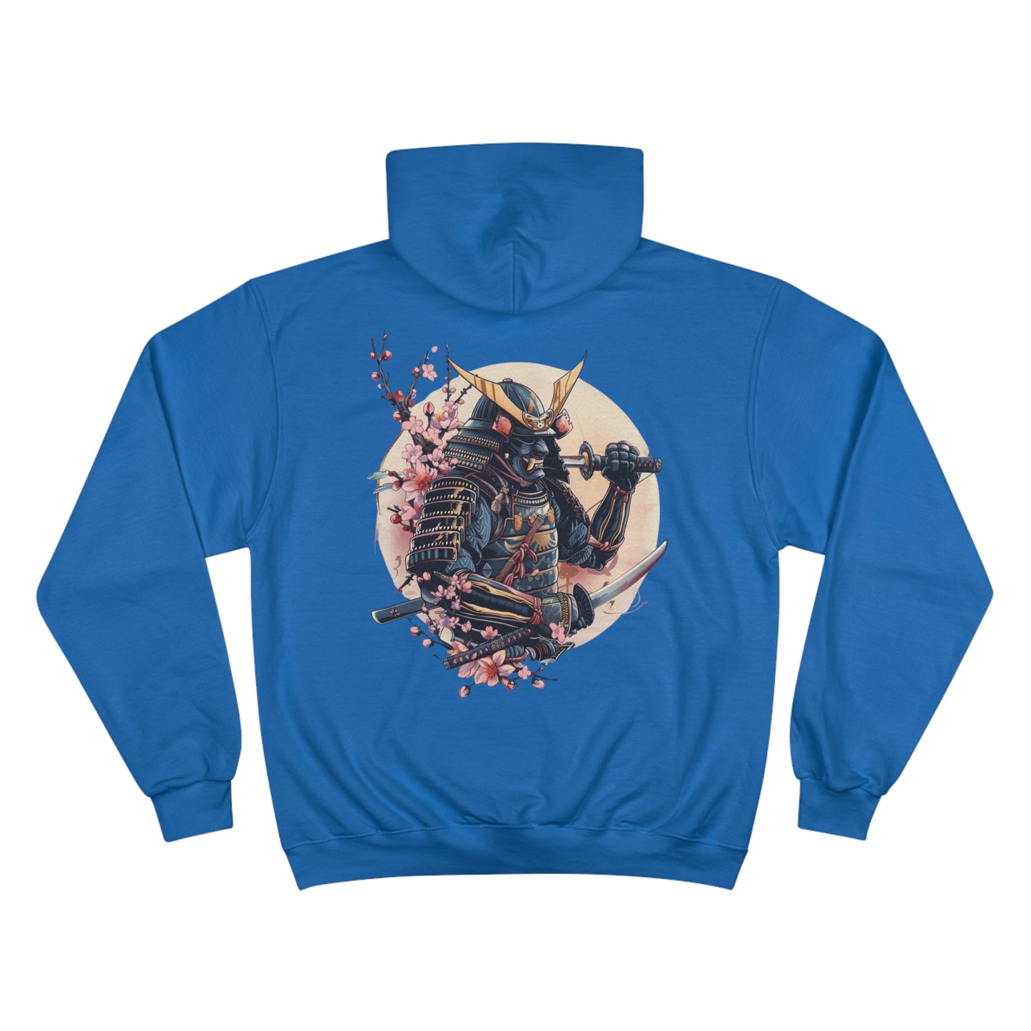 Dual Blade Samurai Champion Eco Hoodie - Japanese Warrior Cherry Blossom Moon Art Sweatshirt