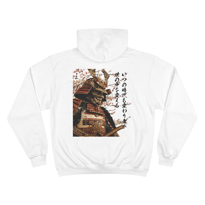 Golden Samurai Armor Champion Eco Hoodie - Luxury Japanese Warrior Calligraphy Art Sweatshirt