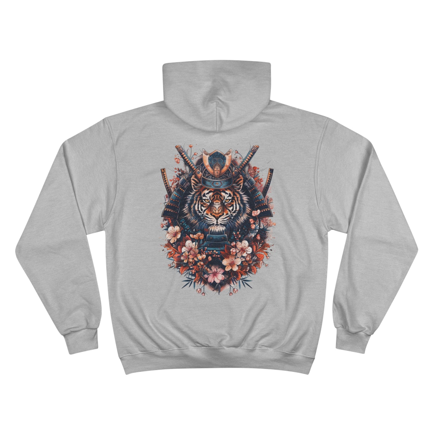 Samurai Tiger Hoodie - Japanese Cherry Blossom Champion Sweatshirt