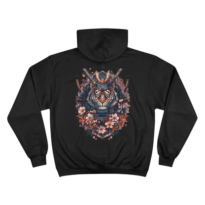 Samurai Tiger Hoodie - Japanese Cherry Blossom Champion Sweatshirt