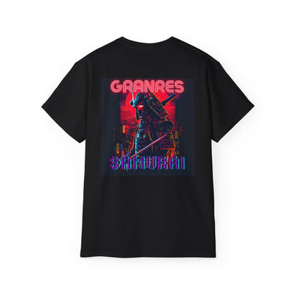 GRANRES Cyberpunk Samurai Neon T-Shirt – Futuristic Samurai Design