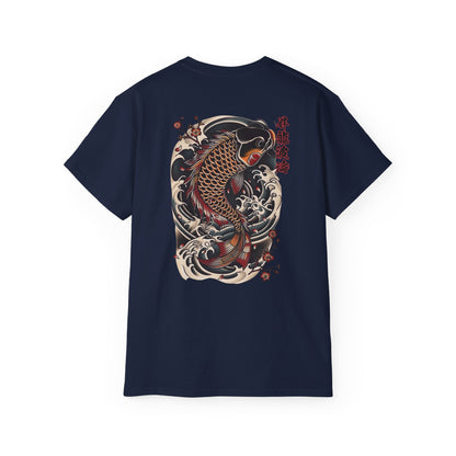 Japanese Koi Fish Wave T-Shirt | Traditional Irezumi Carp Art Graphic Tee