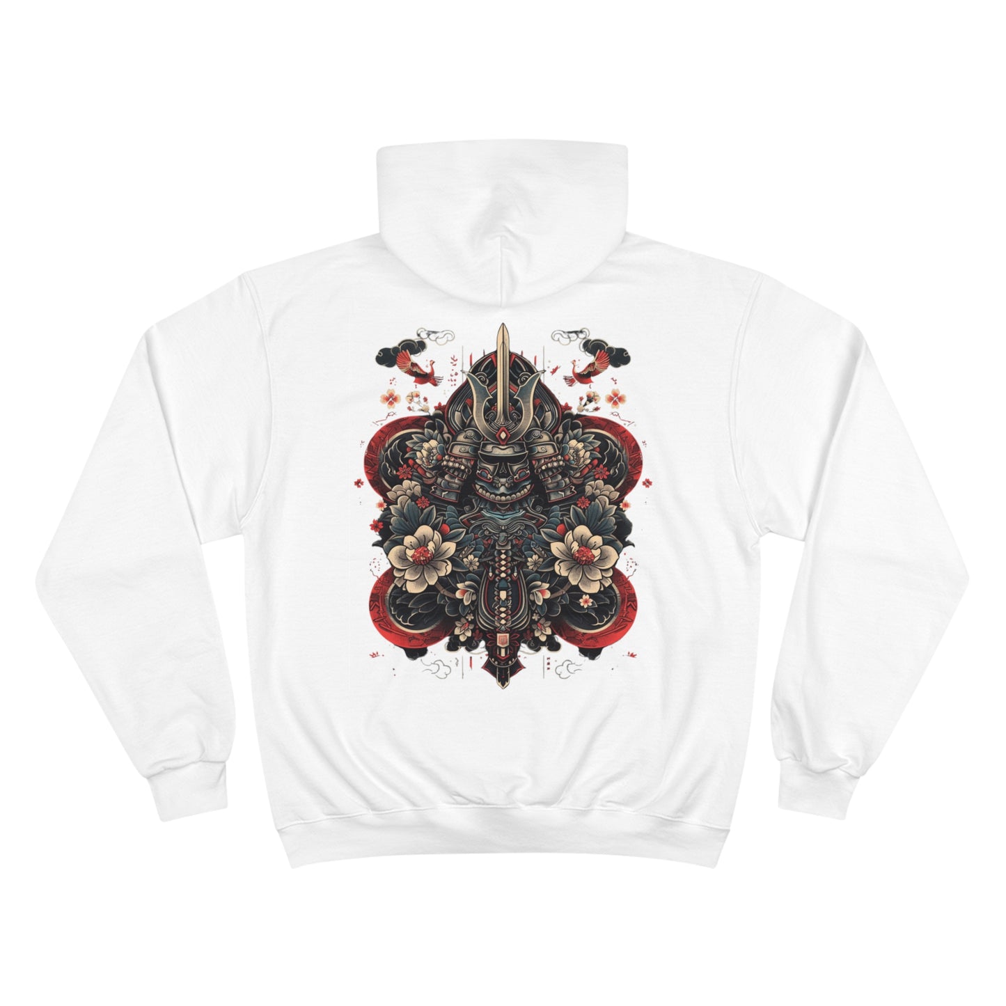 Traditional Japanese Samurai Tattoo Hoodie - Warrior Art Champion Sweatshirt