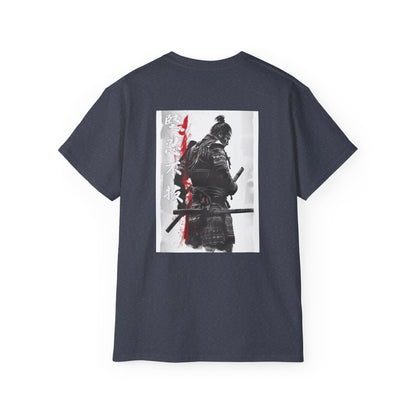 Shadow Warrior Japanese Samurai T-Shirt - Monochrome Swordsman Back Print Tee