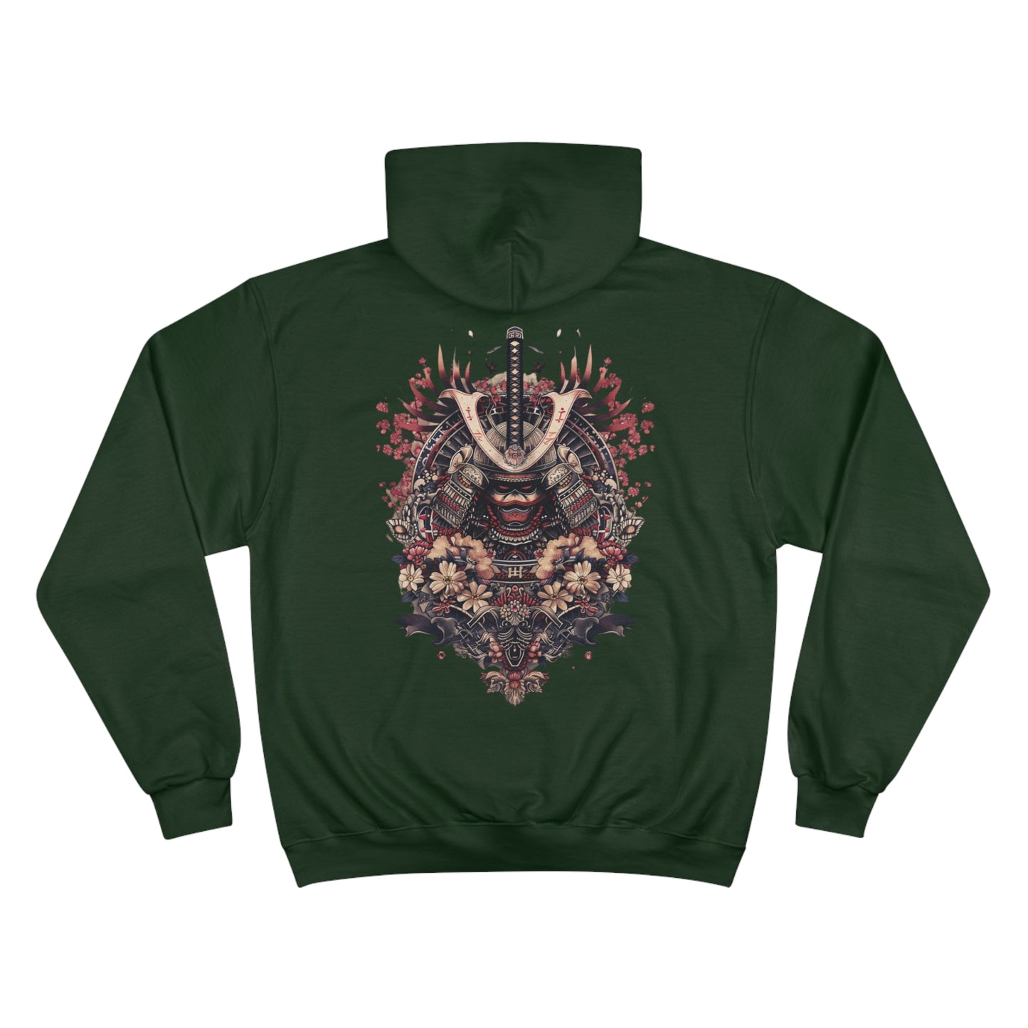 Oni Samurai Mask Hoodie - Japanese Demon Warrior Champion Sweatshirt