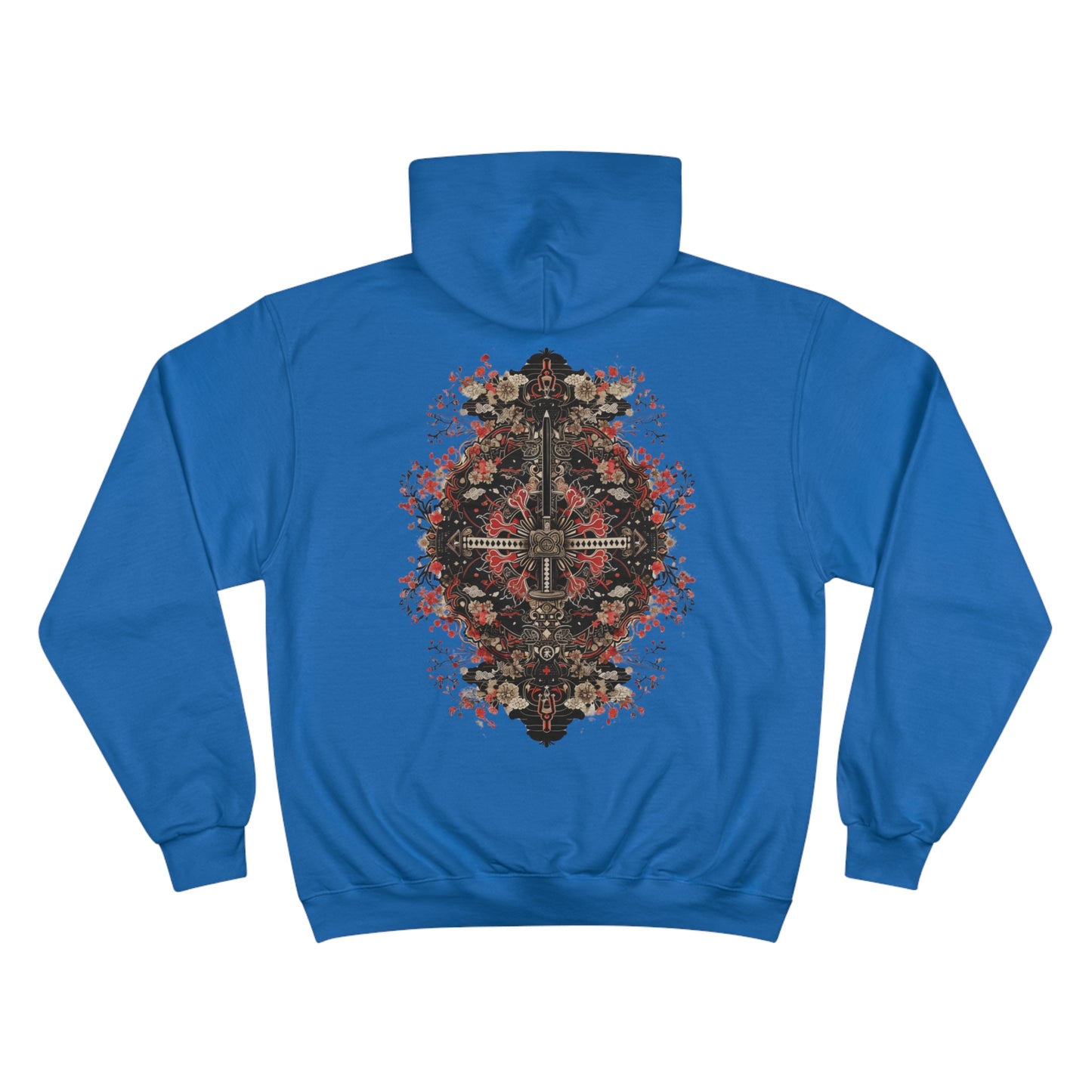 Sacred Katana Mandala Hoodie - Japanese Floral Champion Sweatshirt