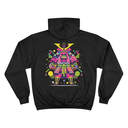 Neon Samurai Warrior Champion Eco Hoodie - Pop Art Japanese Armor Sustainable Streetwear