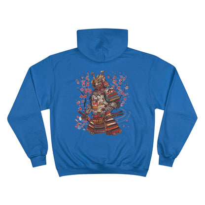 Japanese Samurai Warrior Cherry Blossom Hoodie - Traditional Armor Art Champion Eco Sweatshirt