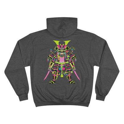 Neon Ninja Champion Eco Hoodie - Cyberpunk Samurai Geometric Art Sustainable Streetwear