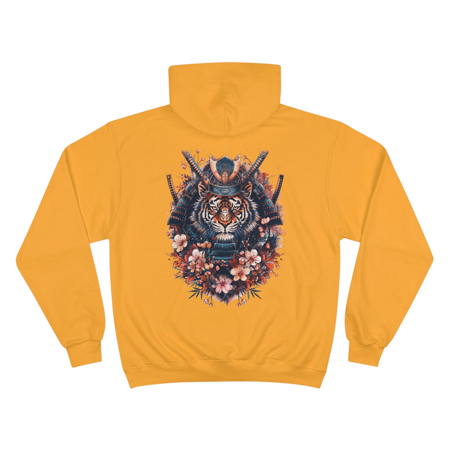 Samurai Tiger Hoodie - Japanese Cherry Blossom Champion Sweatshirt