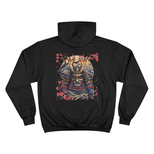 Japanese Oni Samurai Armor Cherry Blossom Hoodie - Demon Warrior Champion Eco Sweatshirt