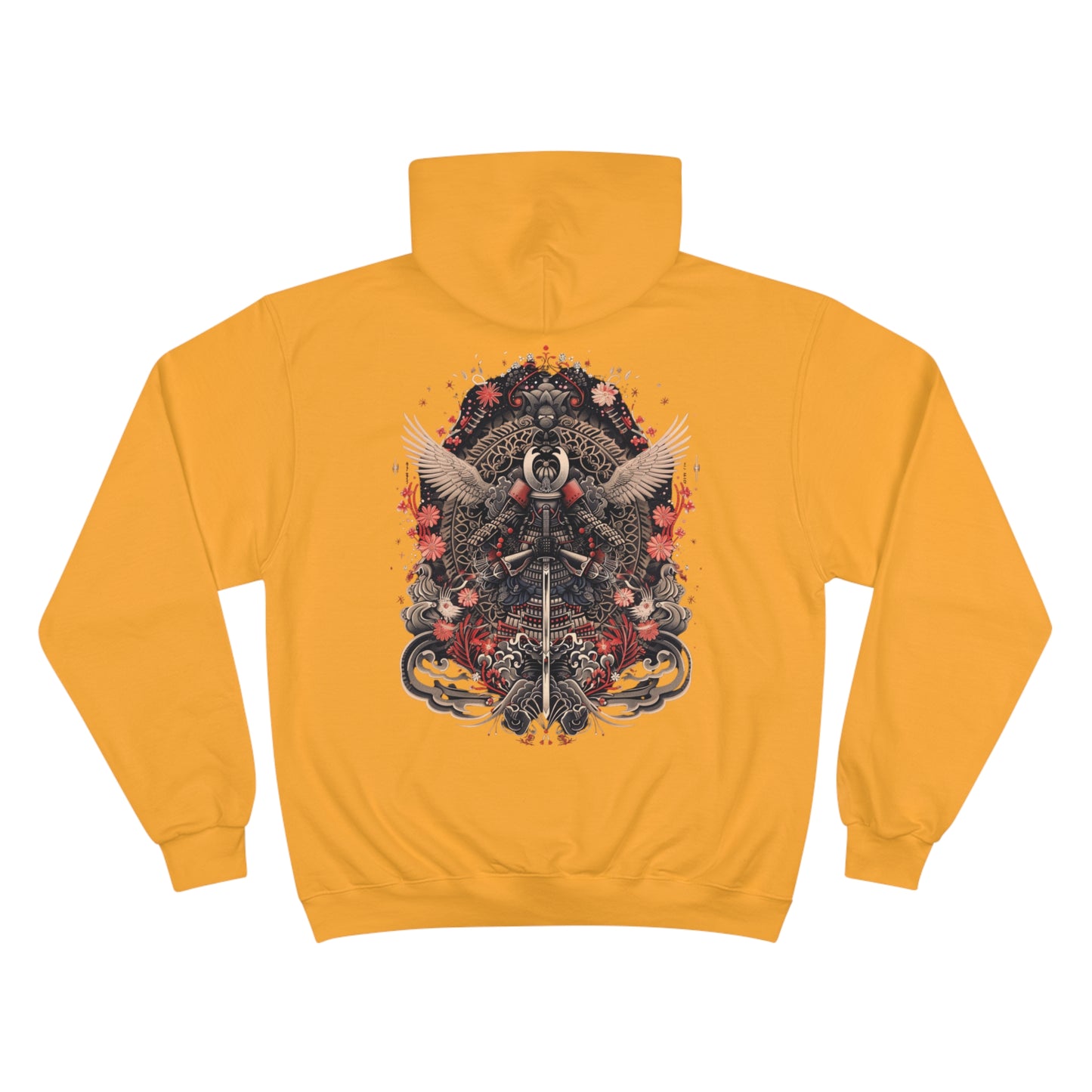 Winged Samurai Armor Hoodie - Japanese Mandala Art Champion Sweatshirt