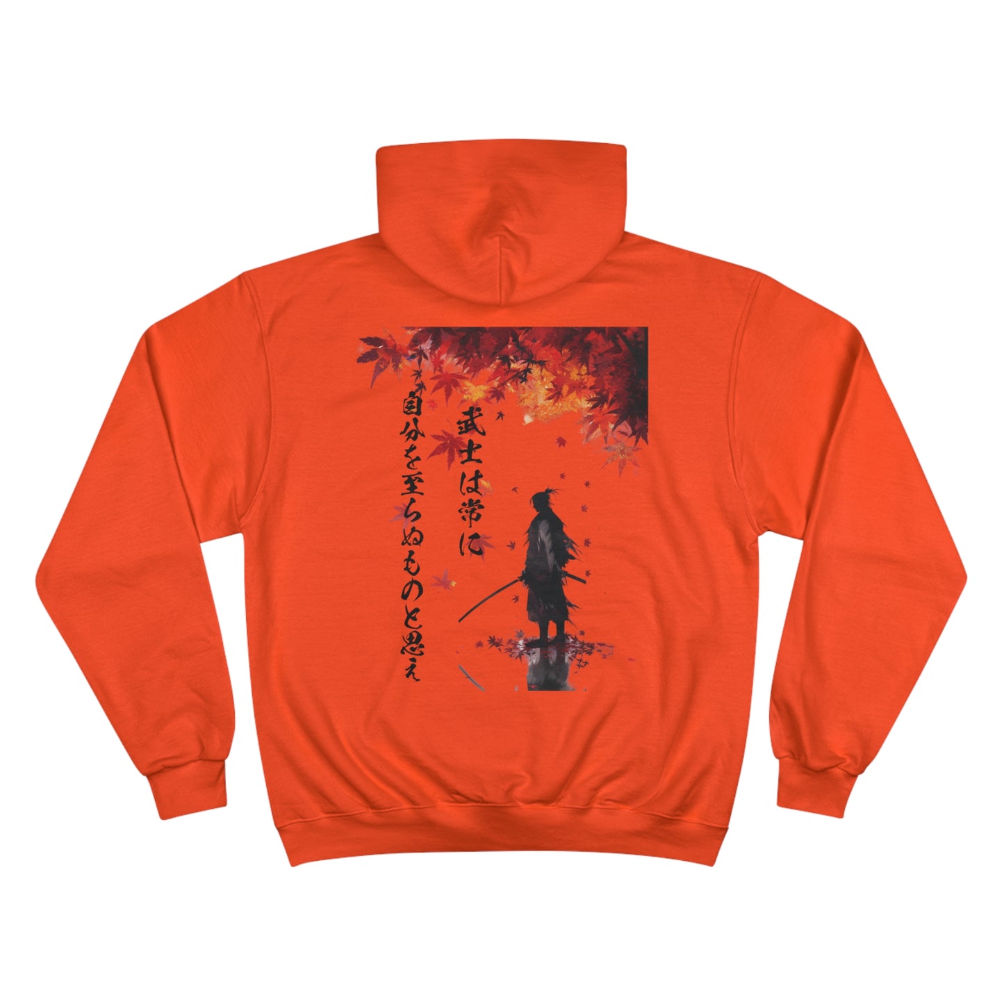 Autumn Samurai Hoodie - Japanese Maple Leaf Art Champion Sweatshirt