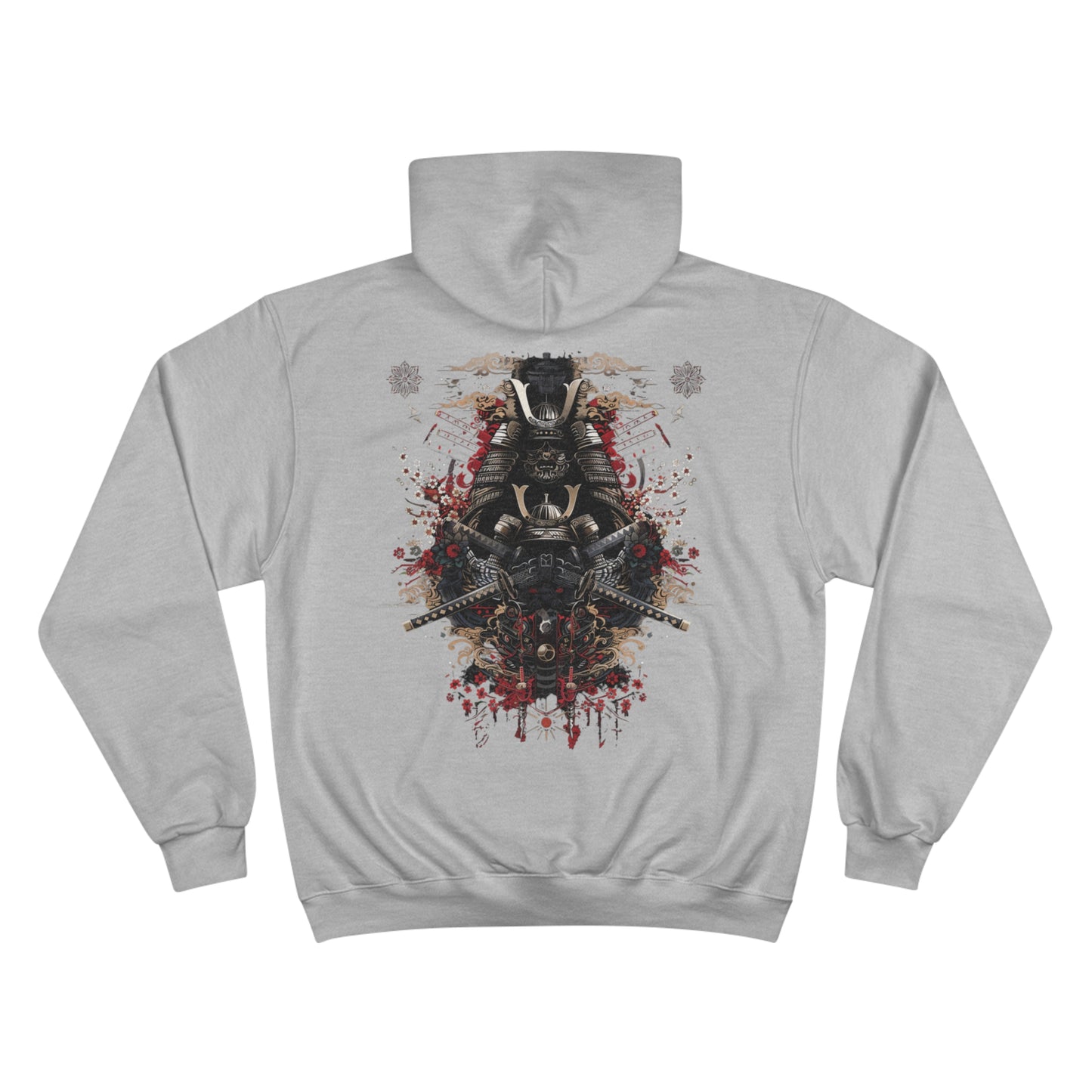 Samurai Armor Cherry Blossom Hoodie - Japanese Warrior Art Champion Sweatshirt